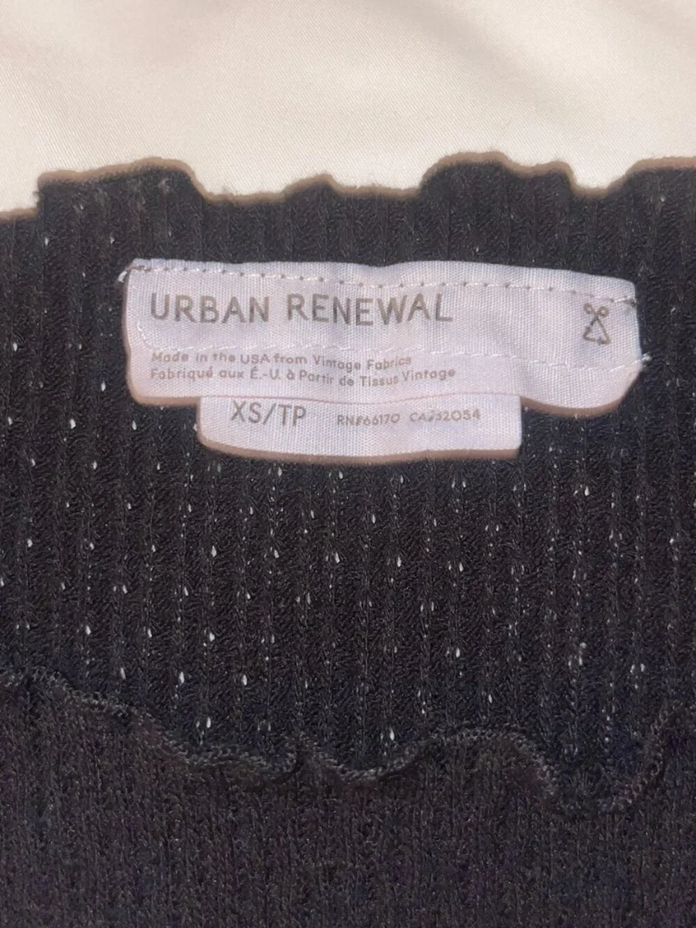 Urban Renewal Cutesy Cropped Black T Shirt, Size XS